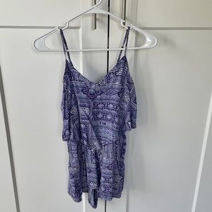 Blue Sleeveless Romper